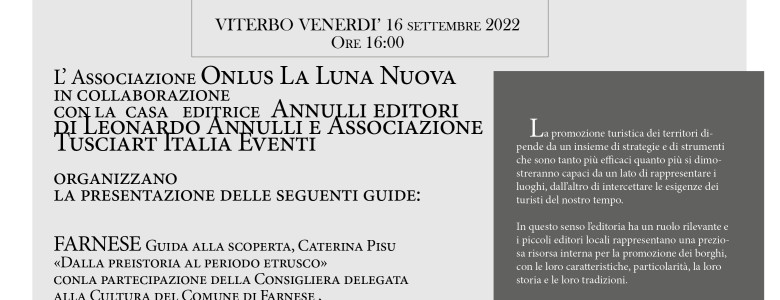 Locandina presentazione guide a palazzo Scacciaricci, Viterbo